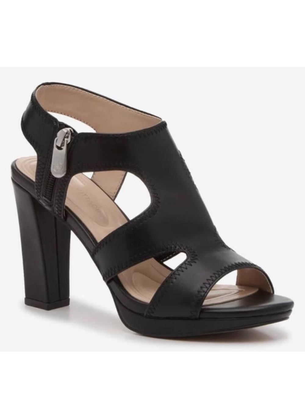 NWT🧡Adrienne Vittadini - Black Paya Sandal - 10